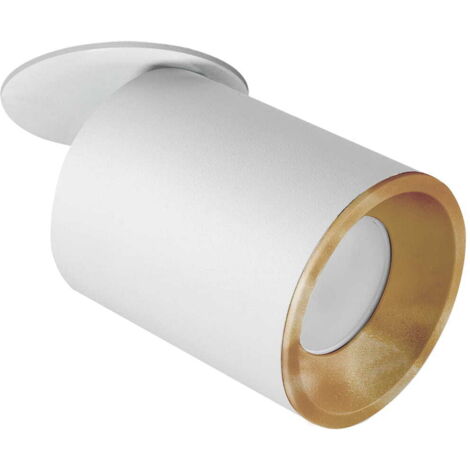 Spot encastré orientable GU10 alu blanc/or Pallas Polux