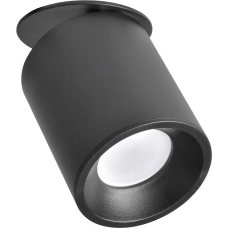 Spot encastré orientable GU10 noir alu Polux Haron