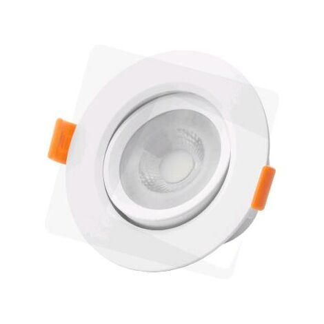 SPOT ENCASTRE ORIENTABLE ROND LED IP20 6W 430 LUMENS - BLANC BRILLANT - Blanc