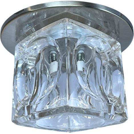 Spot encastré plafond cristal carré satiné G4 20W Candellux