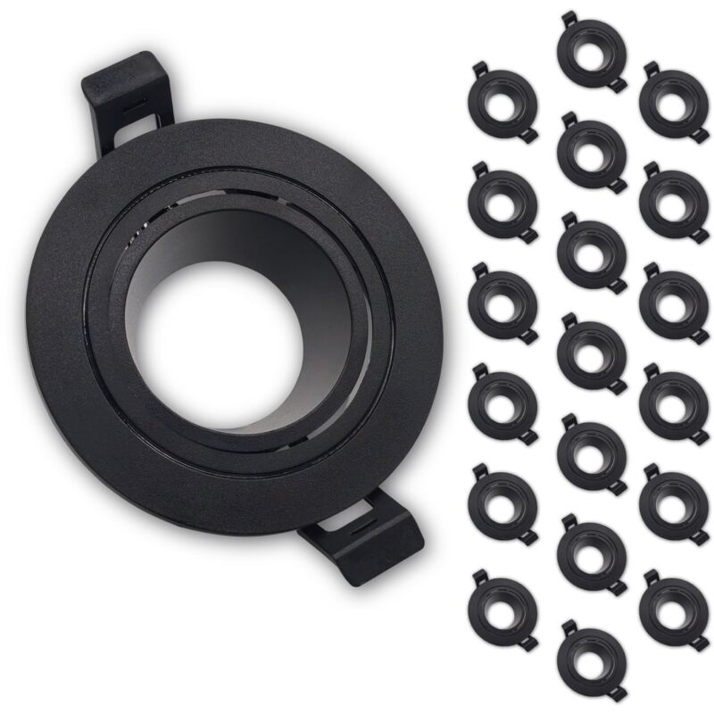 Spot encastré pour ampoule LED GU10, réglable jusqu'à 30º Lot de 20 U. - Noir