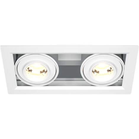 Spot encastré rectangulaire 2x blanc orientable LED 20W Maytoni