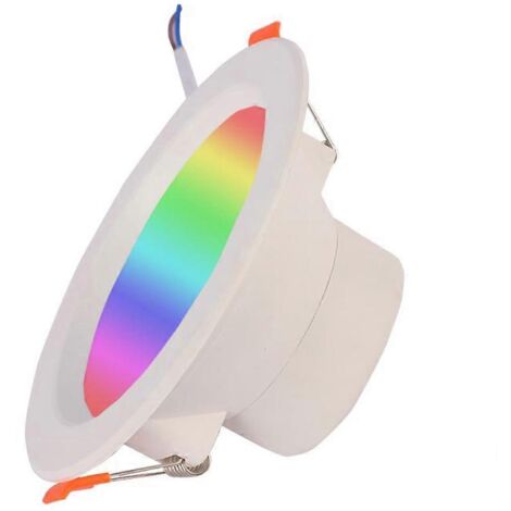 Spot encastré rond à intensité variable WiFi pour Smart Life, avec changement de couleur RGB