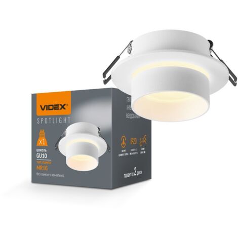 Spot encastré rond blanc alu GU10 orientable Videx