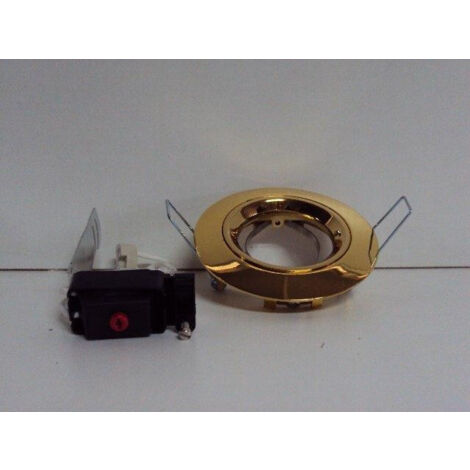 Spot encastré rond fixe 85mm couleur or pour lampe GU5.3 12V (non incl) TEMPETE TRAJECTOIRE 113732