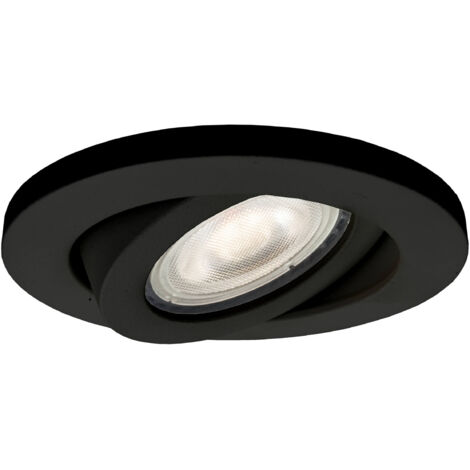 Spot encastré rond orientable GU10 noir Light Prestige