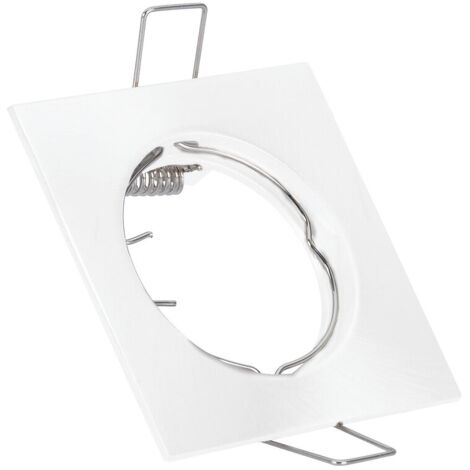 Spot encastré sans lampe carré fixe blanc GU10 - ASLO