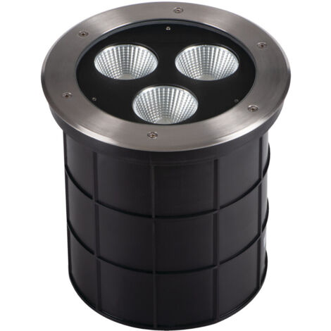 Spot encastré sol 26 cm noir/argent LED 45W Kanlux