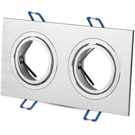Spot encastré V-TAC 2xGU10 carré alu brossé VT-783