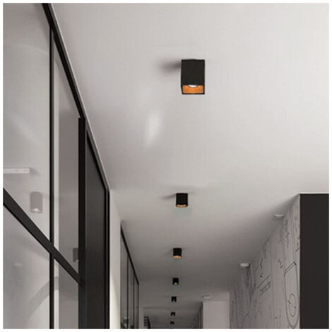 Spot Essentiel Cube Noir Intérieur Cuivré