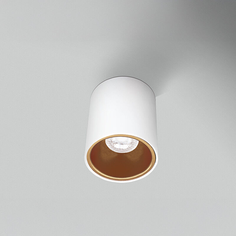 Spot Essentiel Rond Blanc Intérieur Cuivré