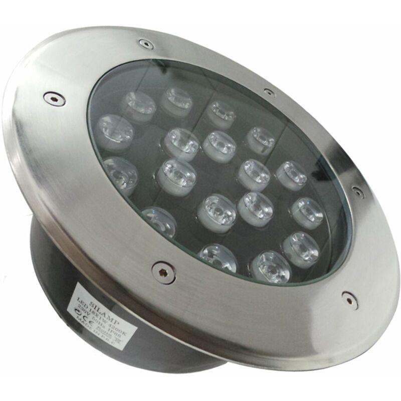 Silamp – Spot encastrable extérieur sol 18W IP65 220V – Lumière blanche neutre 4000K – Angle de diffusion 60° – Acier inoxydable durable Silamp – Spot encastrable extérieur sol 18W IP65 220V – Lumière blanche neutre 4000K – Angle de diffusion 60° – Acier inoxydable durable