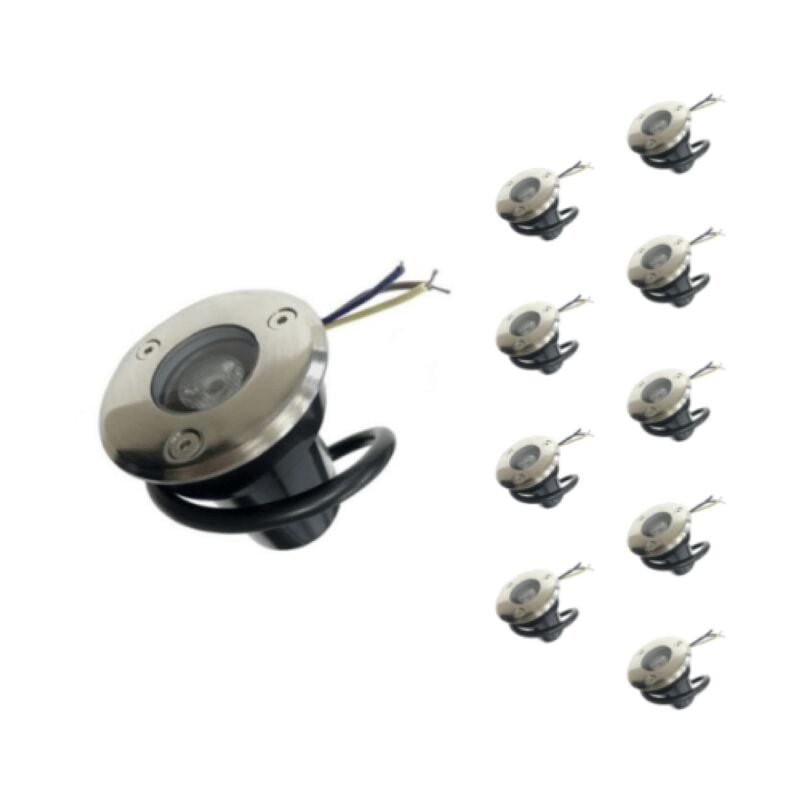 Silamp - Spot Extérieur Encastrable led IP65 220V Sol 3W 45° (Pack de 10)