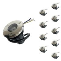 Spot Extérieur Encastrable LED IP65 220V Sol 3W 45°(Pack de 10) - couleur eclairage : Blanc Froid 6000K - 8000K