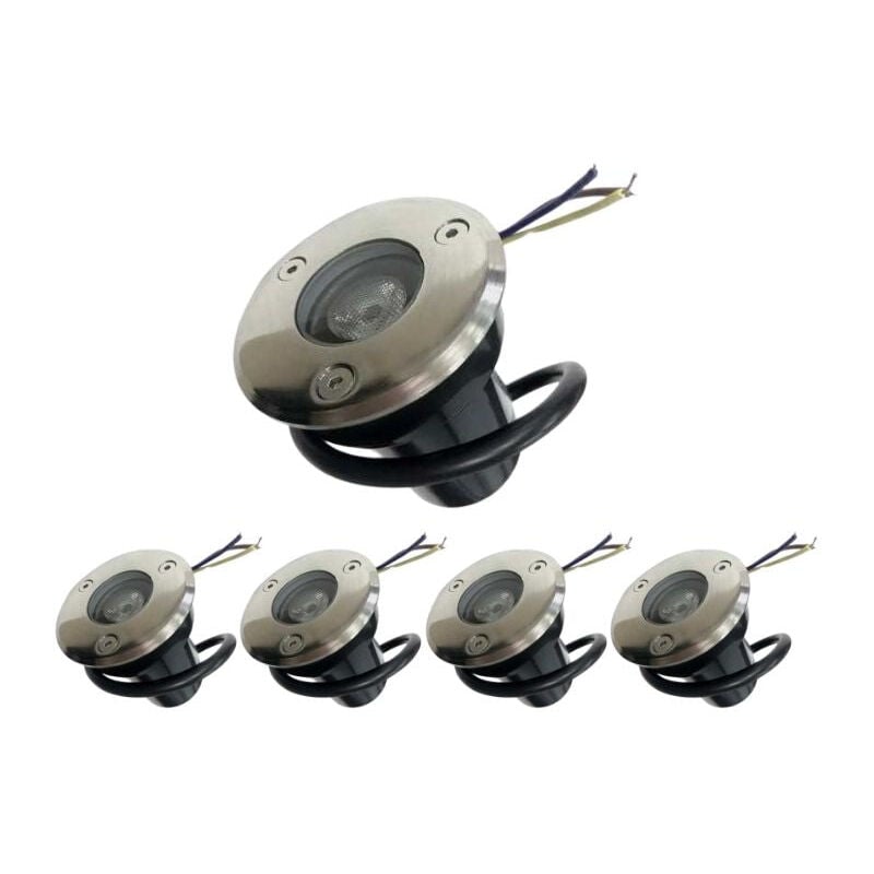 Spot Extérieur Encastrable led IP65 220V Sol 3W 45° - Pack de 5 / Blanc Froid Silumen