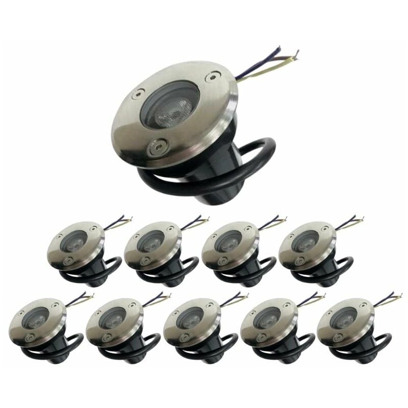 Spot Extérieur Encastrable LED IP65 220V Sol 3W 45° - Pack de 10 / Blanc Froid - SILUMEN