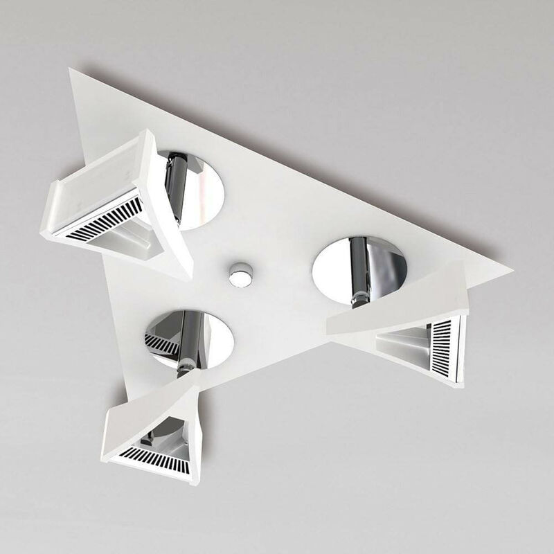 

Spot Filippo 3 bombillas LED Triangular 5W 3000K, 1300lm, blanco mate / cromo pulido