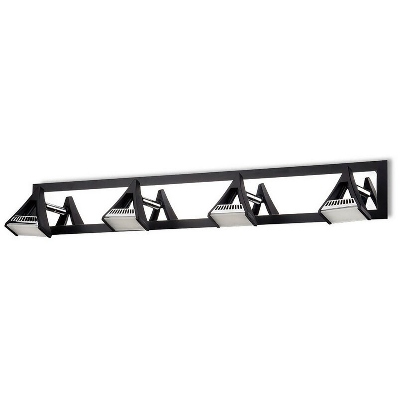 Inspired Mantra Filippo Foco lineal 4 luces led 20W 3000K, 1750lm, negro mate/cromo pulido, 3 años de garantía