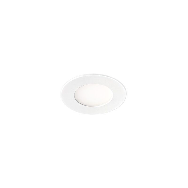 Flat led Encastré plat rond fixe blanc 110° led intég. 5W 3000K 400lm Aric 50459