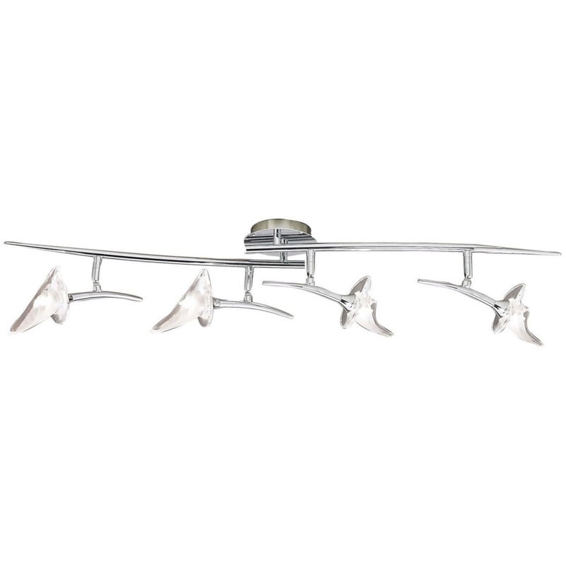 Inspired Mantra Fusion Flavia Foco lineal Flavia de 4 luces G9 con cabezales orientables, cromo pulido