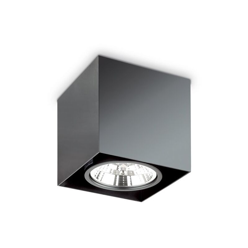 Plafoniera Moderna Mood Square Alluminio Nero 1 Luce Gu10 7W 3000K D15Cm