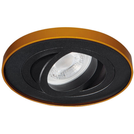 Spot Incastrabile TINY BORD - Nero/Oro - Alluminio - Ø98mm - Regolabile