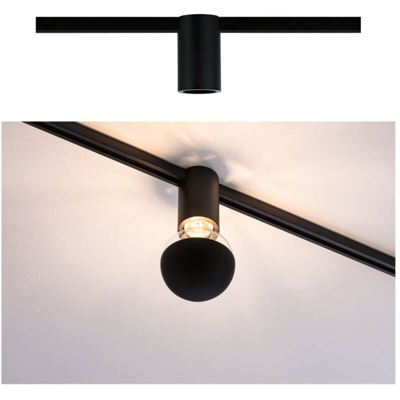 Socket Plafonnier URail E27 noir - Paulmann