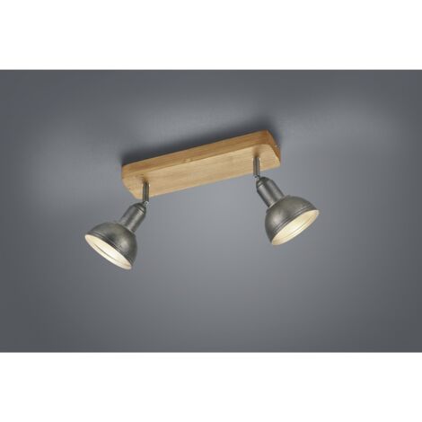 Spot Industriel Barra 2 Spot Delhi Nickel L33 cm 2xE14 Trio Lighting