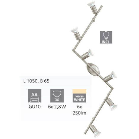 Spot Intérieur 6 lampes Buzz-Led - Gris