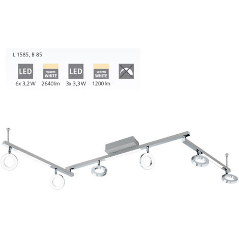 Spot Intérieur 6 lampes Cardillio 1 - Argent
