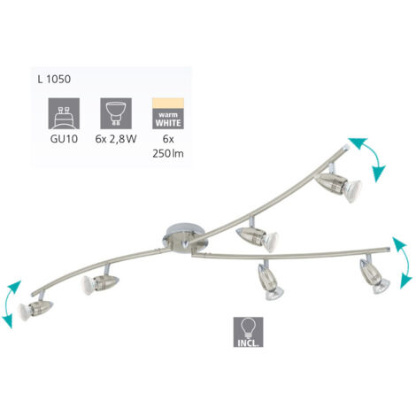 Spot Intérieur 6 lampes Magnum-Led - Argent