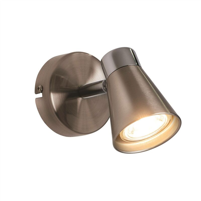 Endon Lighting - Endon Kai - LED 1 Light Spotlight Satin Nickel, Chrome Plate, GU10