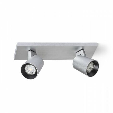 Spot KENNY II plafonnier/applique aluminium brossé/noir 230V GU10 2x35W