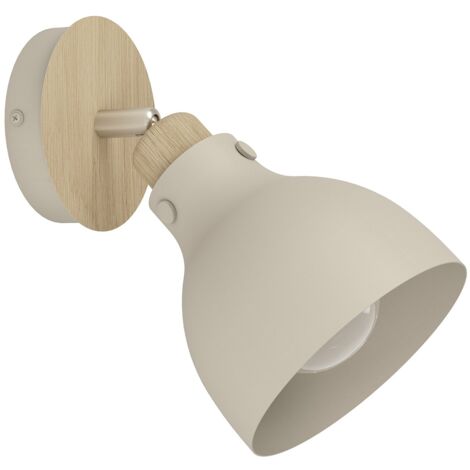 Spot Lamp Arrecife Stahl Braun, Nickel-Matt E27 1x28W H: 23,5 cm Ø14,5 cm Dimmabile
