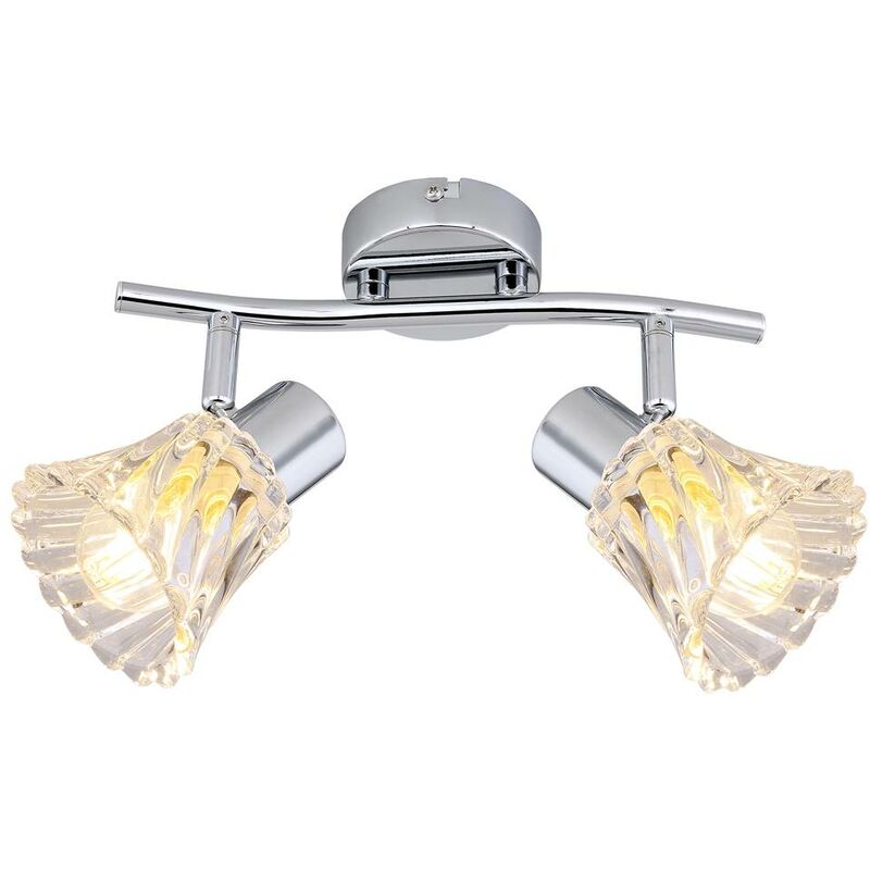 Image of Spot Lamp Hestia Chrome Transparent E14 2x Max 40W l: 15 cm b: 26.5 cm h: 13.5 cm dimmerabile