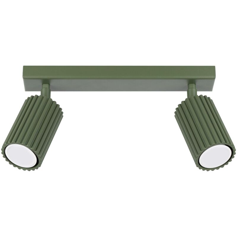 Spot lampe aluminium GU10 orientable vert olive 2 flammes oblongues Moderne Spot lampe aluminium GU10 orientable vert olive 2 flammes oblongues Moderne