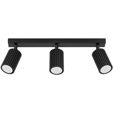 Spot Lampe Aluminium GU10 verstellbar Schwarz 3-flammig länglich Modern