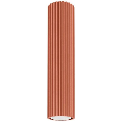 Spot Lampe Decke Aluminium GU10 Ø 6,5 cm Aufputz Ockerrot rund Modern Deckenspot