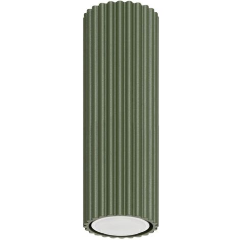 Spot Lampe Decke Aufputz Aluminium GU10 rund Ø 6,5 cm Olivgrün Modern Deckenlampe