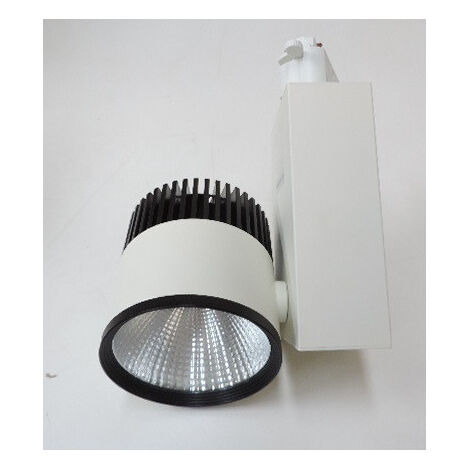 Spot LED 20W blanc 4000K 1500lm pour rail monophasé 1 circuit 3 fils faisceau 36° driver 230V integré IP20 VERO