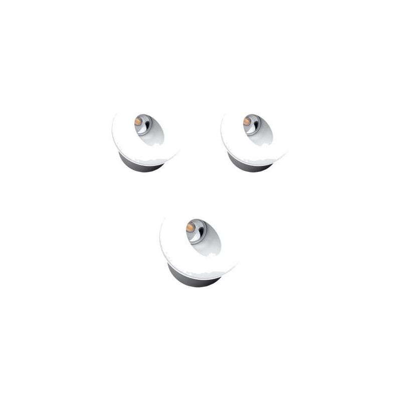 Spot led 3W Encastrable pour Escalier Rond Blanc ac 220-240V Blanc Neutre 4200K Lot de 3