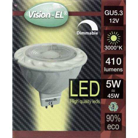 Spot LED 6W 12V à culot MR16 blanc chaud dimmable