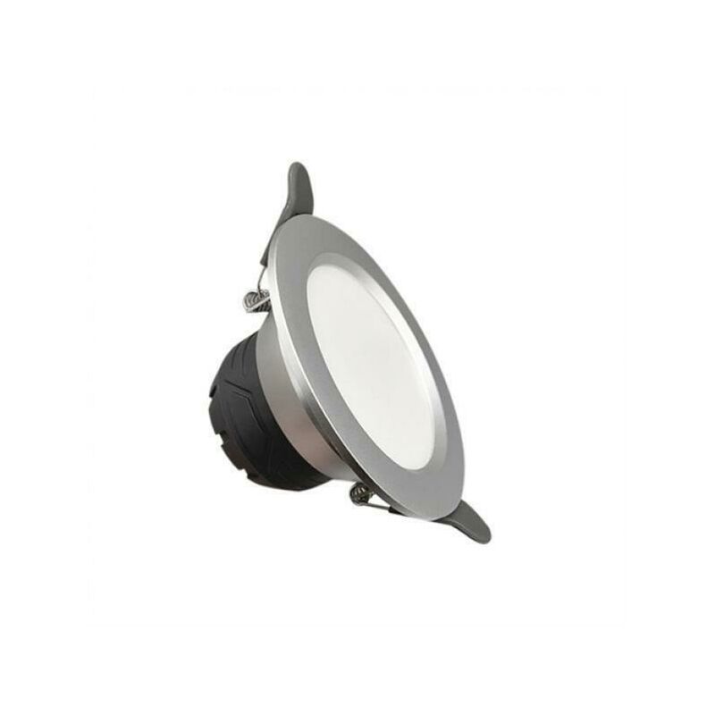 Spot led 6w encastrÉ diamÈtre 100mm kit argent 5 piÈces 3000k