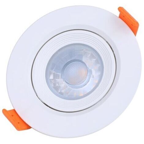 Spot LED – Adapté aux salles de bain, cuisines, etc. – Diamètre de la face : 75 mm, découpe : 55–65 mm, lumière chaude – Lot de 5