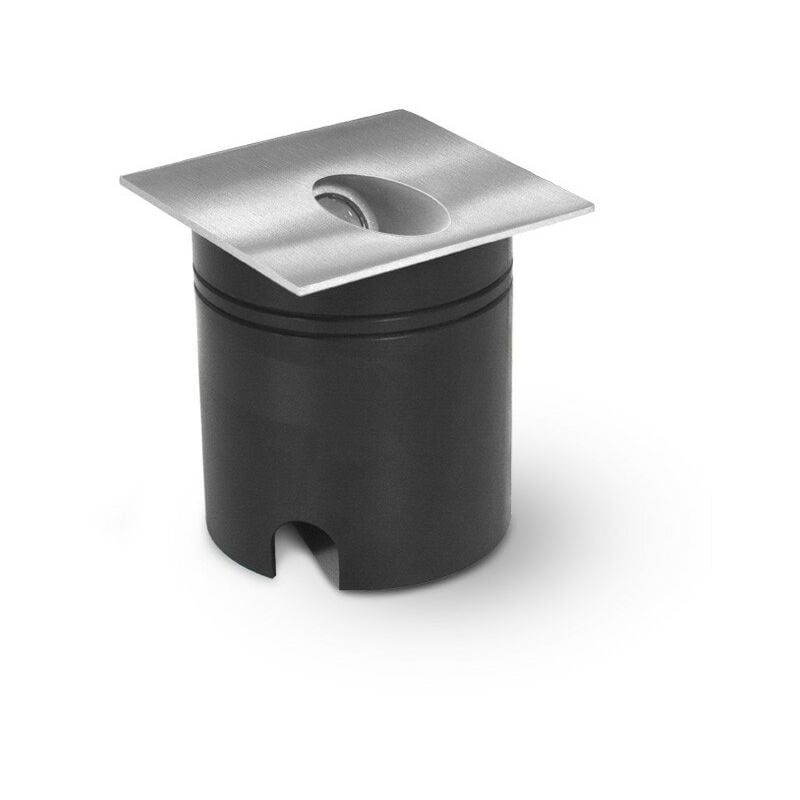 Spot led balise vesuve - 3W carré encastrable Miidex Lighting blanc-chaud-3000k - 1-diffuseur