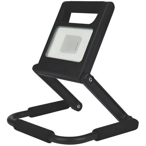 Spot LED Batterie 10 W 700 lumens, pliable, aluminium, W, noir, 24.2 x 21,5 x 2,5 cm