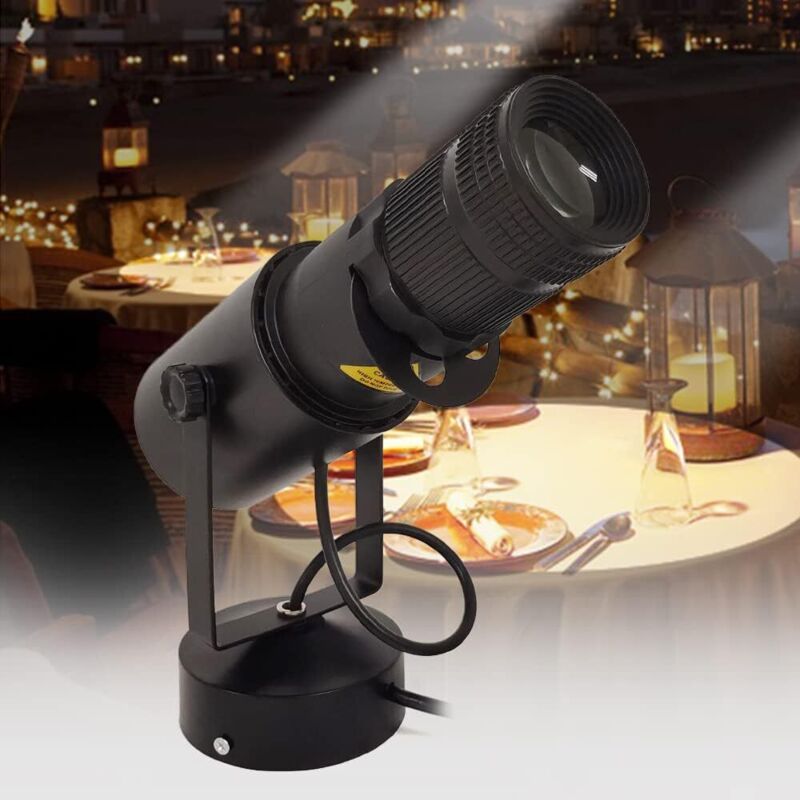 Spot LED blanc 15 W - Réglable - Pare-soleil rotatif - Lumière publicitaire - Éclairage de scène - Effet lumineux pour mariage, discothèque, fête,
