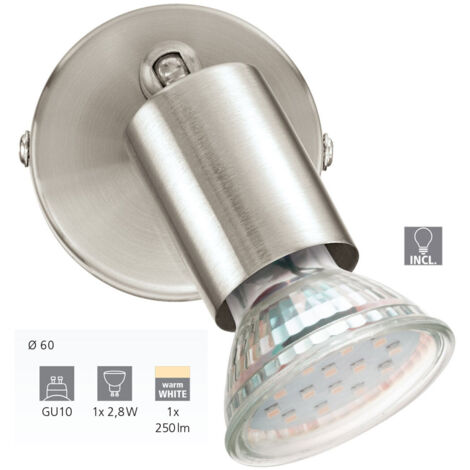 Spot led buzzz 3w attacco gu10 color nickel opaco 92595
