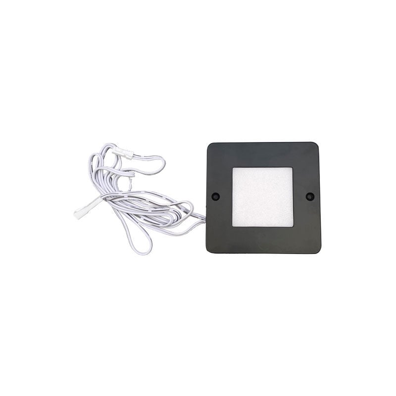 Herrajes Alk - Spot led carré 12v extra-plat - Décor : Noir mat - Dimension : 85 x 85 mm - Epaisseur : 5 mm - Flux lumineux : 280 lm - Puissance : 4