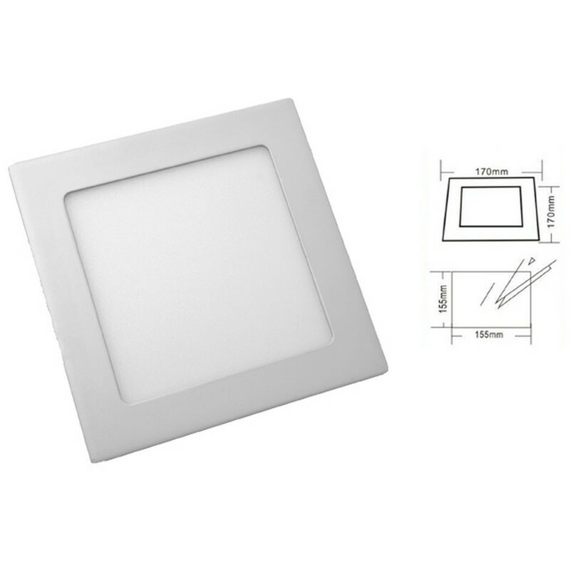 Spot Led Carré Encastrable Extra Plat 12w Blanc Chaud 3000k encastrement 155 x 155 - Digilamp Spot Led Carré Encastrable Extra Plat 12w Blanc Chaud 3000k encastrement 155 x 155 - Digilamp